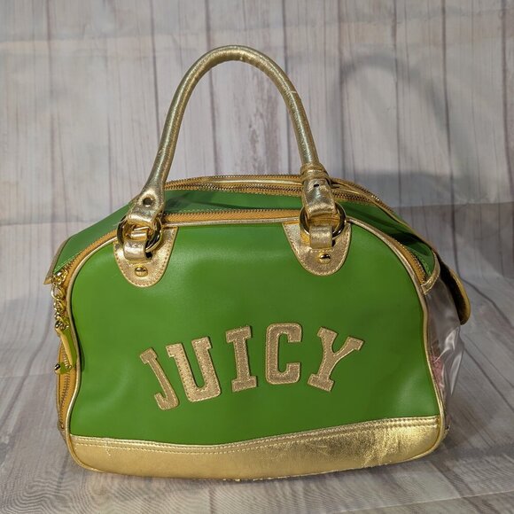 Juicy Couture Vintage Green-Gold Pet Carrier Bag - Picture 1 of 14